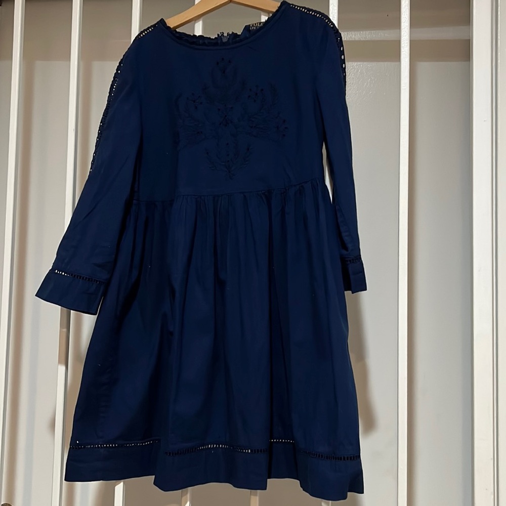 POLO Ralph Lauren navy blue eyelet cotton Summer dress
